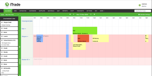Calendar software screen shot